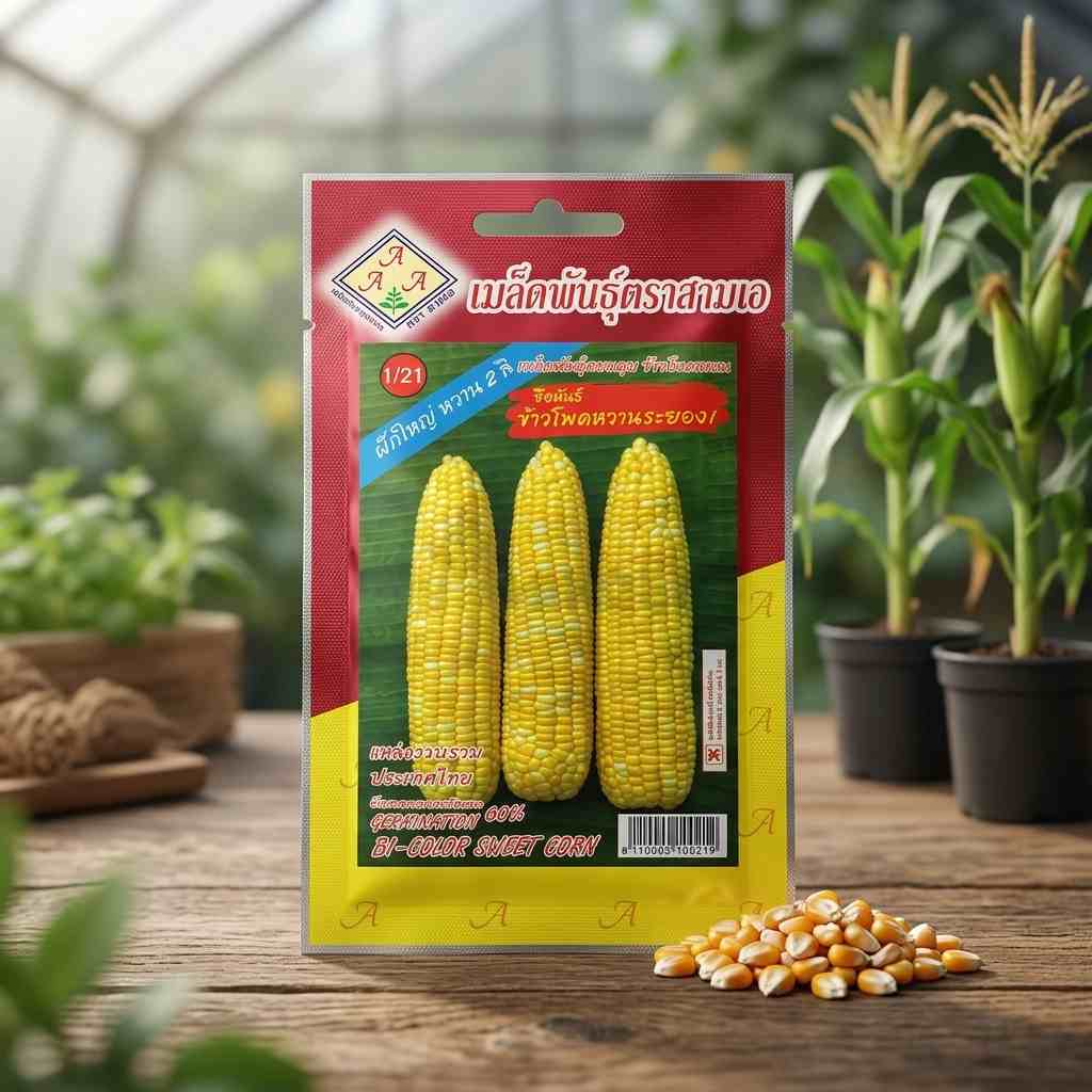 Bi-Color Sweet Corn - 10 gram Seeds - AAA - Thai