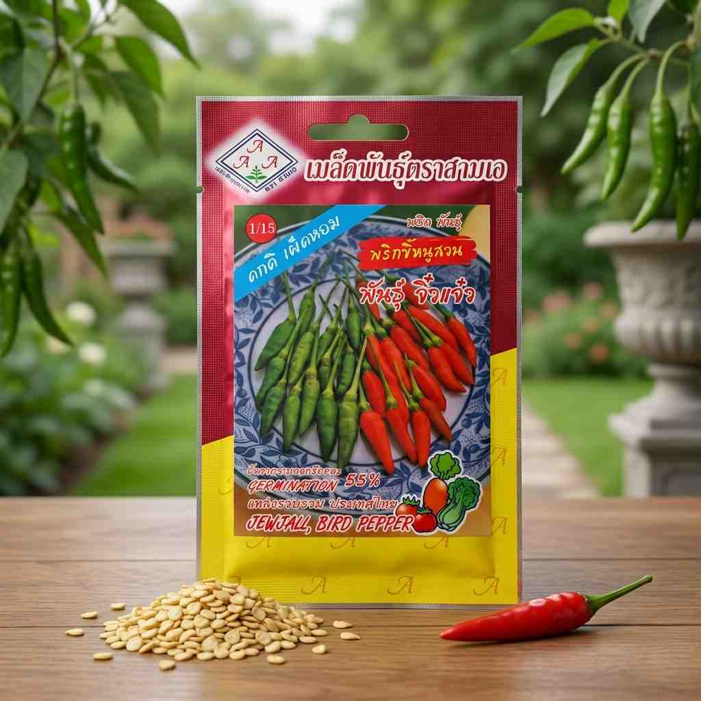Jewjall Bird Pepper - 1 gram seed - AAA - Thai