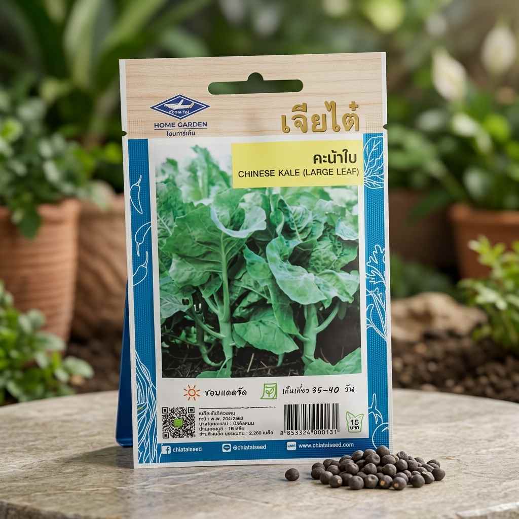 Chinese Kale (Large Leaf) - 2260 seeds - Chia Tai - Thai