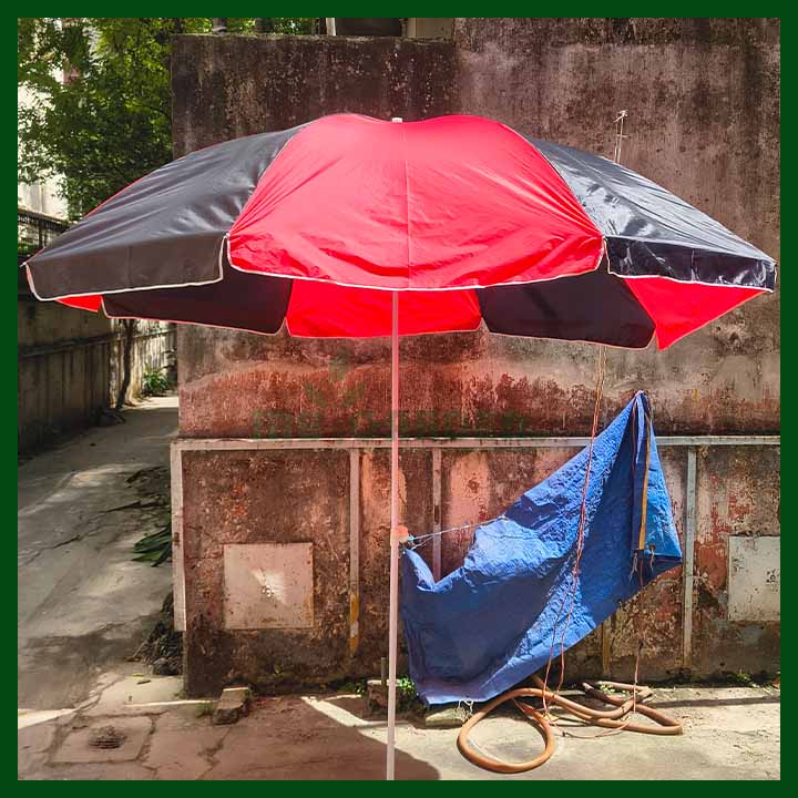 Garden Umbrella - 54 inch - Red & Black (Customized) - Image 3