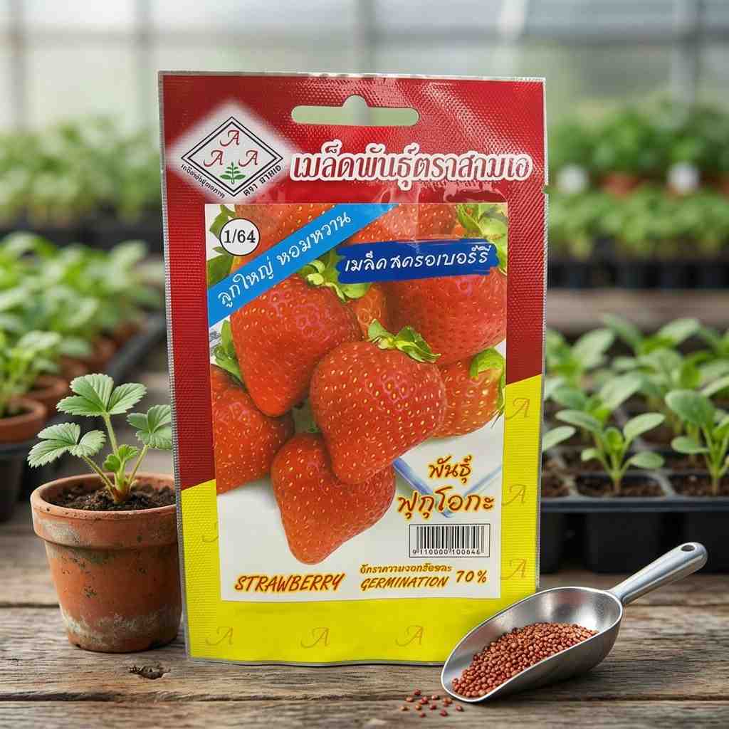 Strawberry (Fukuoka variety) - 5 seeds - AAA - Thai