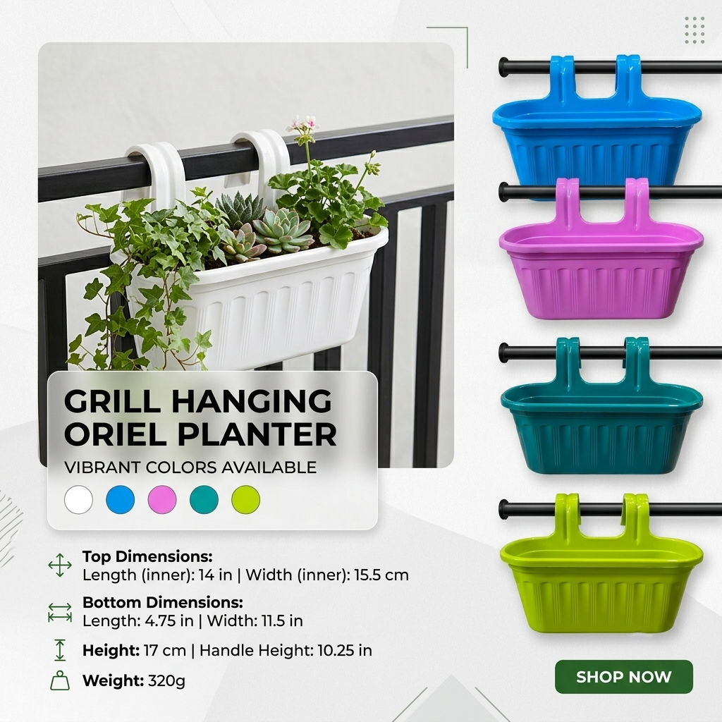 Grill Hanging Oriel Planter - 15 inch