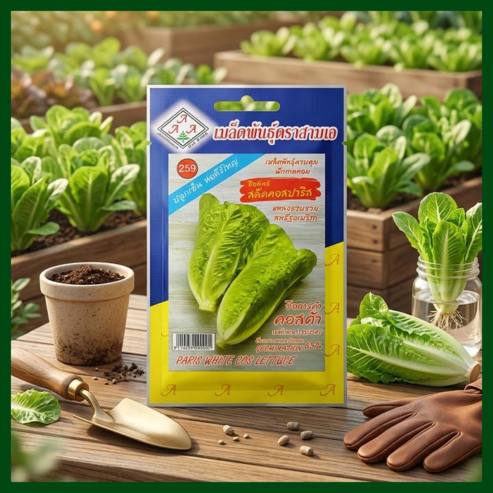 Paris White Cos Lettuce (Romaine) - (110 to 170 seeds) - Thai