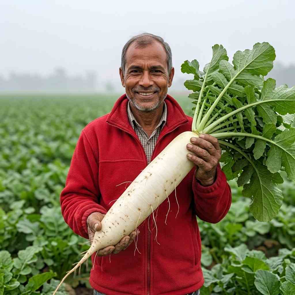 White Radish Big F1 Hybrid - (45 to 65 Seeds)