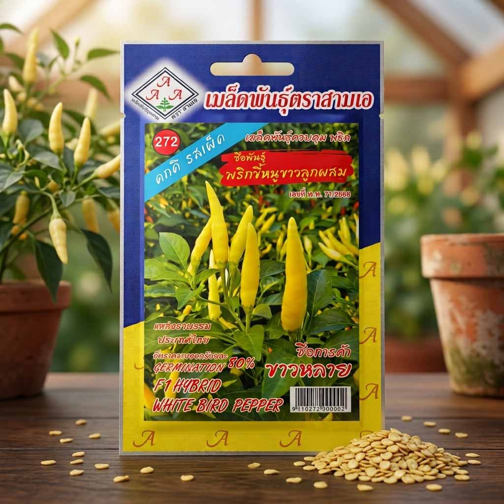 White Bird Pepper - 40 seed - AAA - Thai