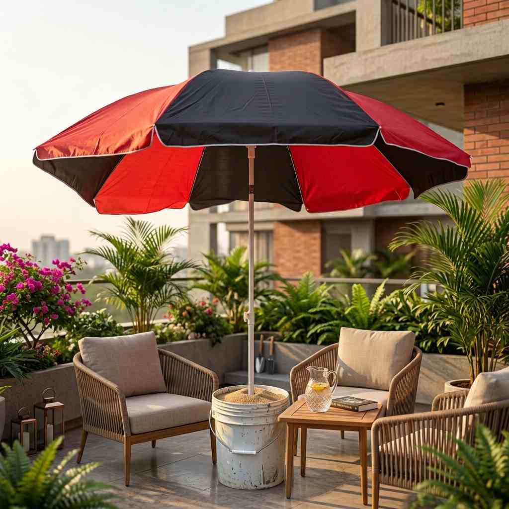 Garden Umbrella - 54 inch - Red & Black (Customized)